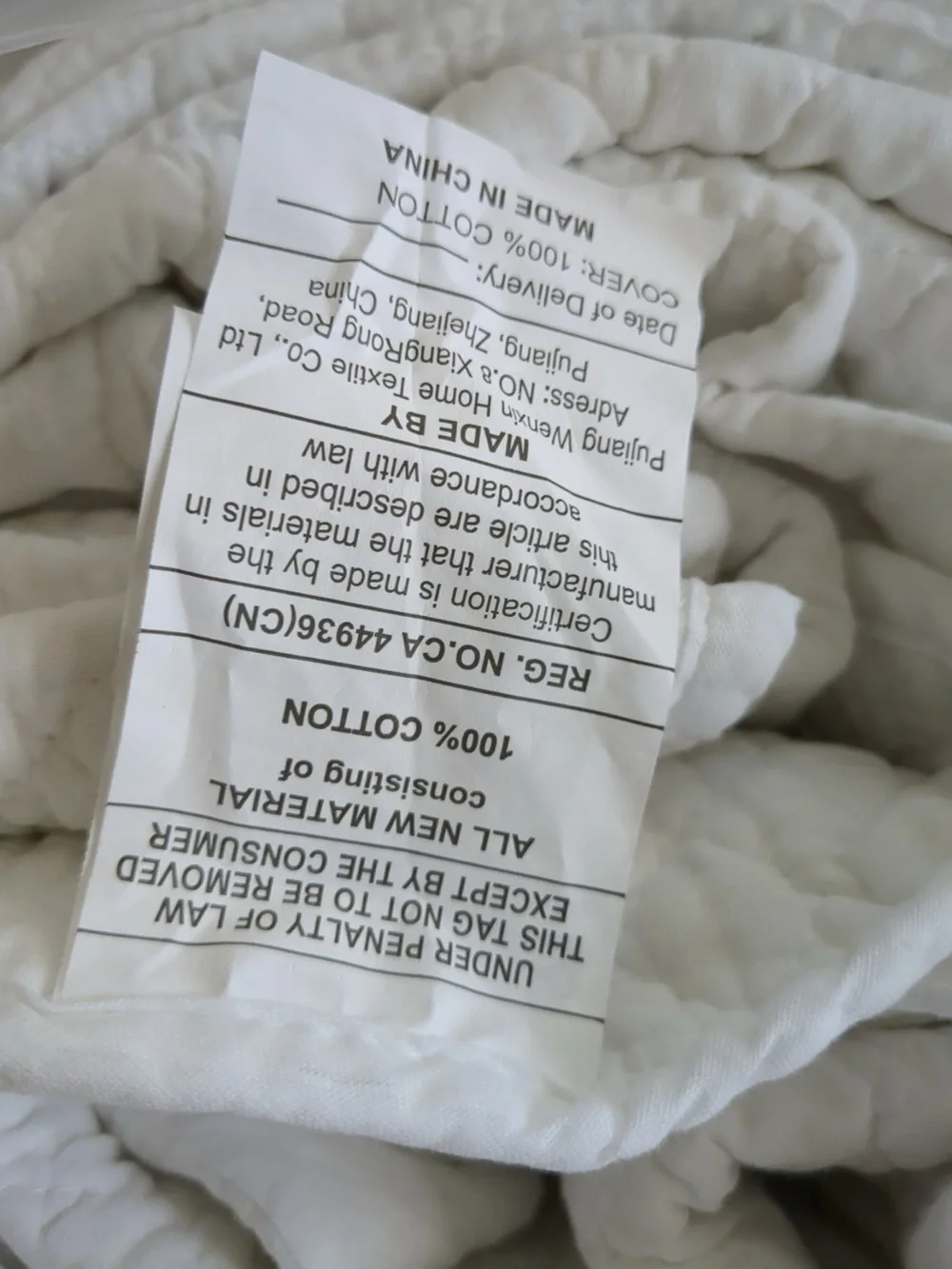 Cmfshape 100% Cotton Quilt Oversized King Size-White Bedspread 120